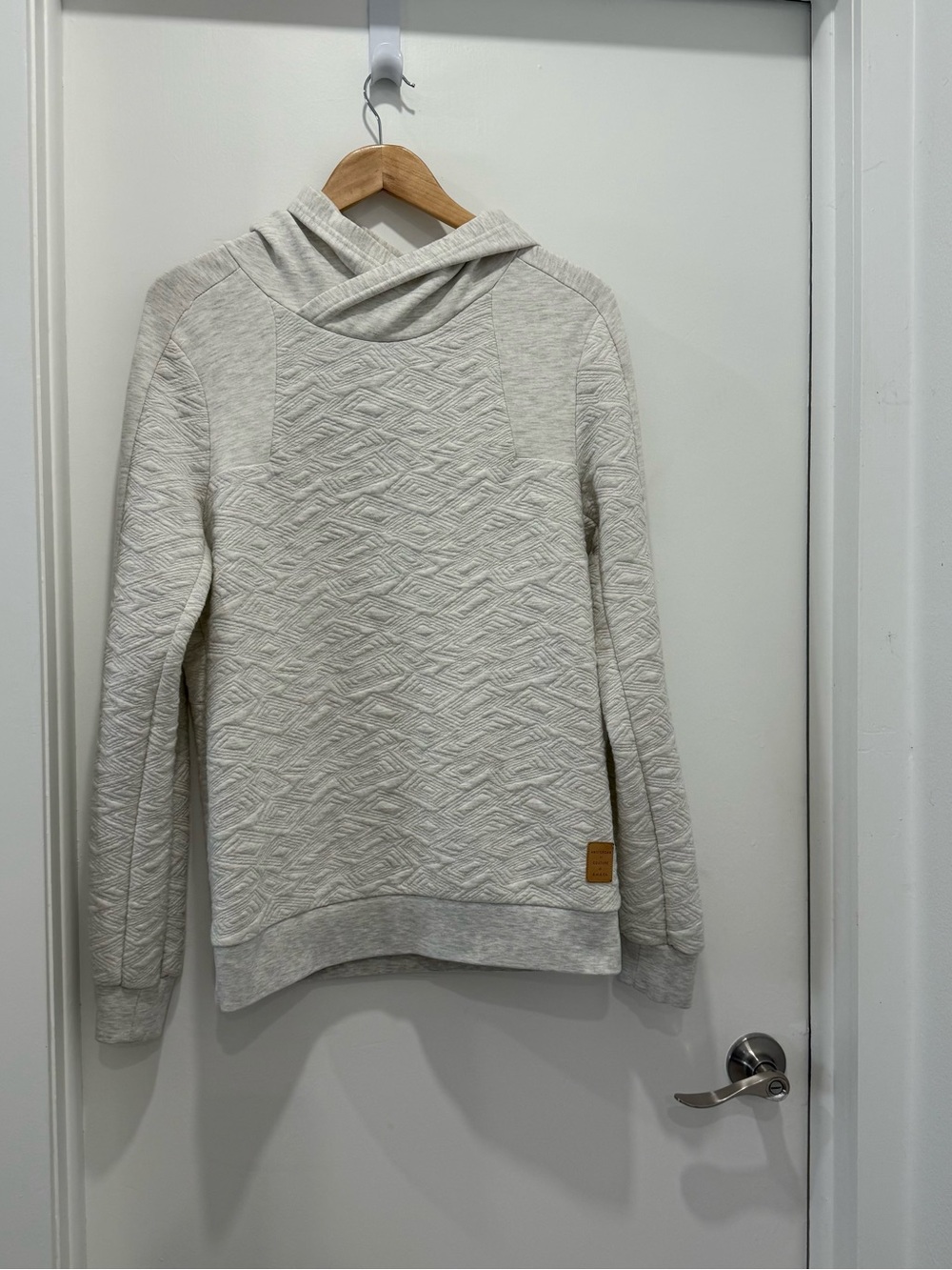 Scotch & Soda Amsterdam Couture Textured Geometric Hoodie Gray Pullover Sz M